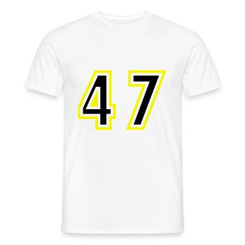 47 Number College - Men's T-Shirt - white - Front - AI Model Male 178 dark (178cm)