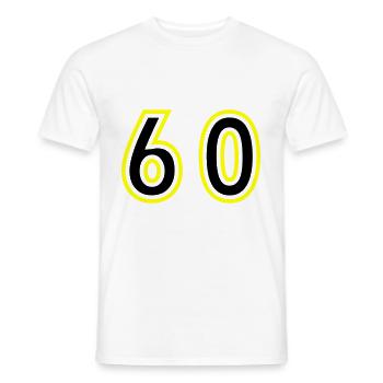 60 Number College - Men's T-Shirt - white - Front - AI Model Male 178 dark (178cm)