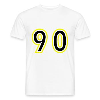 90 Number College - Men's T-Shirt - white - Front - AI Model Male 178 dark (178cm)