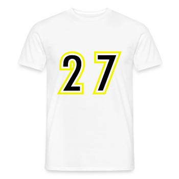 27 Number College - Men's T-Shirt - white - Front - AI Model Male 178 dark (178cm)