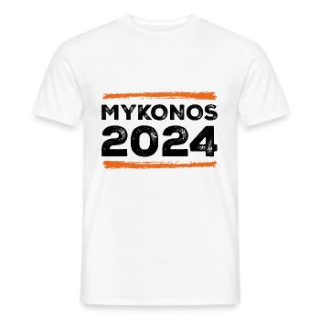 Mykonos 2024 - Männer T-Shirt - Weiß - Vorne - AI Model Male 178 dark (178cm)