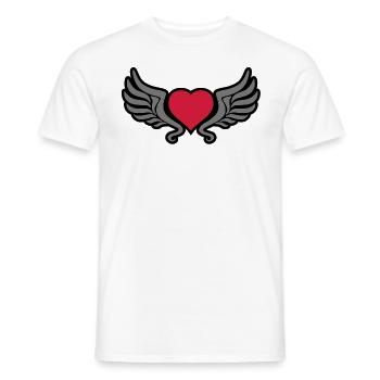 tribal_heart_wings_kontur_3c - T-shirt homme - blanc - Devant - AI Model Male 178 dark (178cm)