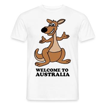 kangourou - T-shirt homme - blanc - Devant - AI Model Male 178 dark (178cm)