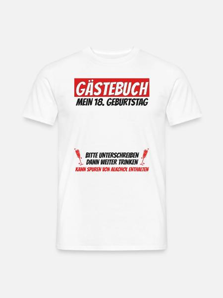 Gäestebuch zum Unterschreiben 18. Geburtstag - Männer T-Shirt - Weiß