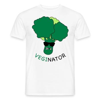 VEGAN - VEGINATOR - Männer T-Shirt - Weiß - Vorne - AI Model Male 178 dark (178cm)