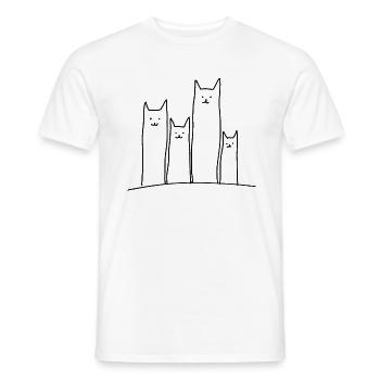Drôle de chat Maine Coon Perse cadeau de la maison - T-shirt homme - blanc - Devant - AI Model Male 178 dark (178cm)