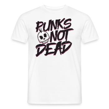 Punks not dead skull head rockn'roll geschenkidee - Männer T-Shirt - Weiß - Vorne - AI Model Male 178 dark (178cm)