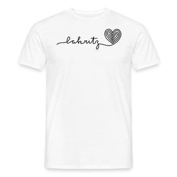 Licorice liquorice licorice salmiac love heart - Men's T-Shirt - white - Front - AI Model Male 178 dark (178cm)