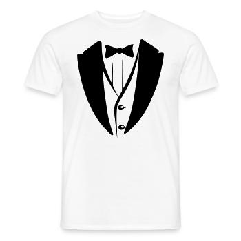Anzug Smoking Jacket Fliege Karneval Kostüm - Männer T-Shirt - Weiß - Vorne - AI Model Male 178 dark (178cm)