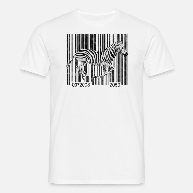 Zebra Barcode Running Graphic - Men's T-Shirt - white