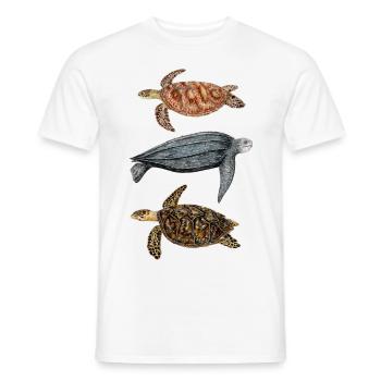 Sea turtles: green turtle, hawksbill and leatherback - Men's T-Shirt - white - Front - AI Model Male 178 dark (178cm)