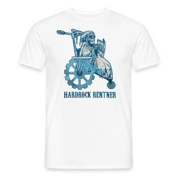 Heavymetal, Hardrock Rentner, Rock Musik, Skelett - Männer T-Shirt - Weiß - Vorne - AI Model Male 178 dark (178cm)