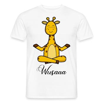Auszeit Durchatmen Wusaaa Giraffe - Männer T-Shirt - Weiß - Vorne - AI Model Male 178 dark (178cm)