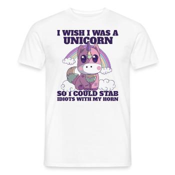 Einhorn Regenbogen Lustiges Pastell Gothic gruseliges Halloween - Männer T-Shirt - Weiß - Vorne - AI Model Male 178 dark (178cm)