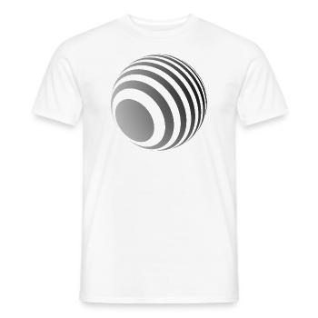 3D-Ball mit grauen Streifen - Männer T-Shirt - Weiß - Vorne - AI Model Male 178 dark (178cm)