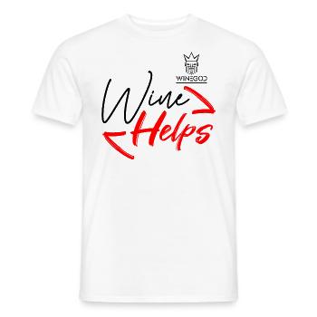 Winegod lustiger Spruch Wine Helps - Männer T-Shirt - Weiß - Vorne - AI Model Male 178 dark (178cm)