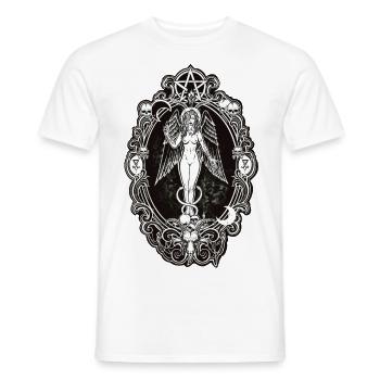 La petite amie de Baphomet - T-shirt homme - blanc - Devant - AI Model Male 178 dark (178cm)