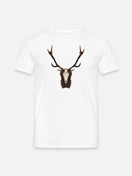 Geweih Hirsh - Männer T-Shirt - Weiß