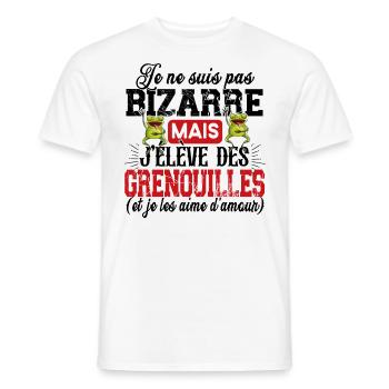 Grenouille Amphibien Cadeau Humour Étang Rainette - T-shirt homme - blanc - Devant - AI Model Male 178 dark (178cm)