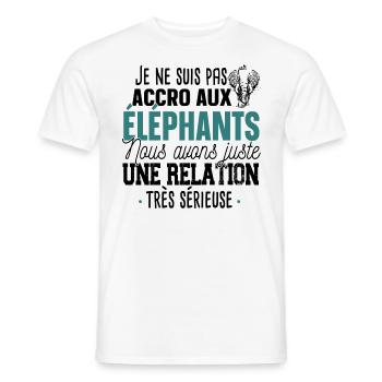 Éléphant Animal Cadeau Humour Safari Trompe Dumbo - T-shirt homme - blanc - Devant - AI Model Male 178 dark (178cm)