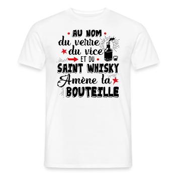Whisky Alcool Apéro Cadeau Humour Apéritif Verre - T-shirt homme - blanc - Devant - AI Model Male 178 dark (178cm)