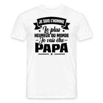 Je vais être papa, Cadeau futur papa - T-shirt homme - blanc - Devant - AI Model Male 178 dark (178cm)