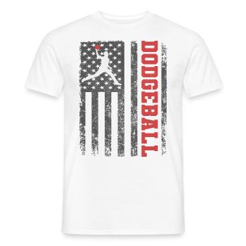 Amerikanische Flagge Völkerball Spieler Trainer Mannschaftssportarten - Männer T-Shirt - Weiß - Vorne - AI Model Male 178 dark (178cm)
