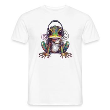 Techno Frog DJ Summer Electronic Music Festival - T-shirt homme - blanc - Devant - AI Model Male 178 dark (178cm)