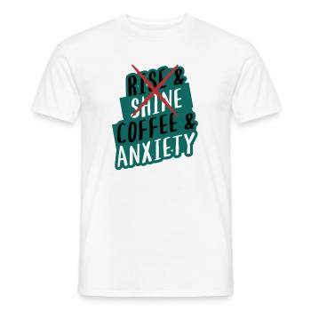 Café et anxiété de l’anxiété sociale sociale - T-shirt homme - blanc - Devant - AI Model Male 178 dark (178cm)