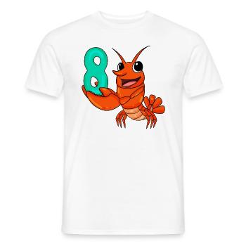 Homard motif 8e anniversaire - huit ans - T-shirt homme - blanc - Devant - AI Model Male 178 dark (178cm)