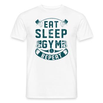 Gym Fitness Training Musculation Musculier Muscle - T-shirt homme - blanc - Devant - AI Model Male 178 dark (178cm)