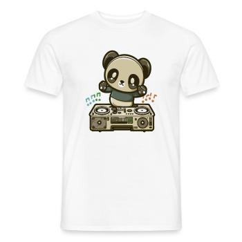 Retro Party Panda Drum And Bass Rave - Men's T-Shirt - white - Front - AI Model Male 178 dark (178cm)