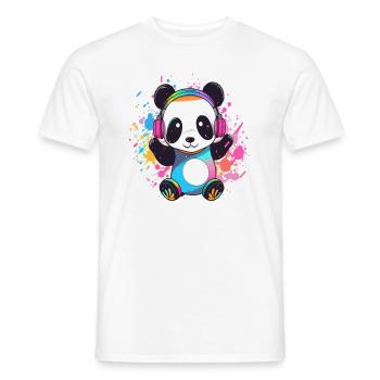 Raver Panda DJ EDM Festival Panda - Männer T-Shirt - Weiß - Vorne - AI Model Male 178 dark (178cm)