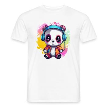 Niedlicher Arty Panda Dj House Musik Dj - Männer T-Shirt - Weiß - Vorne - AI Model Male 178 dark (178cm)