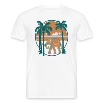 Retro Thai Elephant Thailand Backpacker Krabi - Men's T-Shirt - white - Front - AI Model Male 178 dark (178cm)