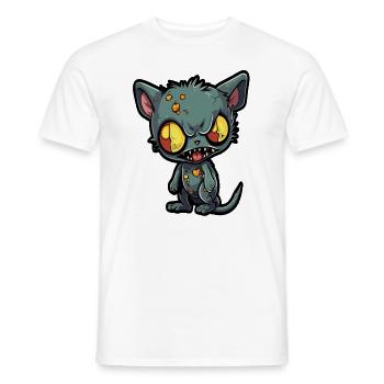 Halloween Zombie Cat Costume Horror Halloween Part - Männer T-Shirt - Weiß - Vorne - AI Model Male 178 dark (178cm)