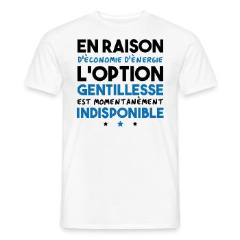 Option gentillesse indisponible - T-shirt homme - blanc - Devant - AI Model Male 178 dark (178cm)
