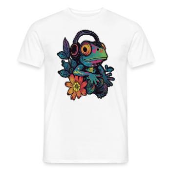 Flora Frog DJ EDM Festival Rave - Männer T-Shirt - Weiß - Vorne - AI Model Male 178 dark (178cm)
