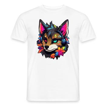 EDM Festival DJ Flora Fox Art Elektronische Musik - Männer T-Shirt - Weiß - Vorne - AI Model Male 178 dark (178cm)