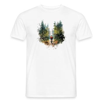 Chemise de vélo de vélo de montagne pour votre aventure - T-shirt homme - blanc - Devant - AI Model Male 178 dark (178cm)