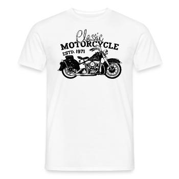 Rétro 1971 Moto Motard Moto Anniversaire 1971 - T-shirt homme - blanc - Devant - AI Model Male 178 dark (178cm)