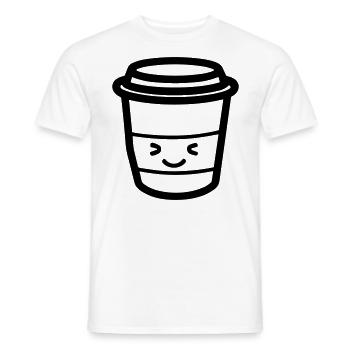 Kaffeebecher - Männer T-Shirt - Weiß - Vorne - AI Model Male 178 dark (178cm)