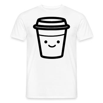 Kaffeebecher - Männer T-Shirt - Weiß - Vorne - AI Model Male 178 dark (178cm)