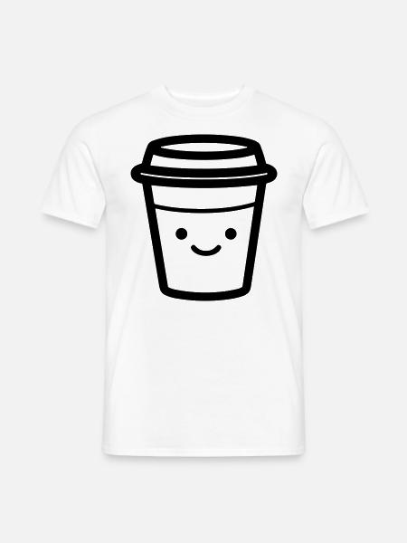 Kaffeebecher - Männer T-Shirt - Weiß
