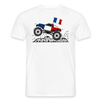 Drapeau Monster Truck France - T-shirt homme - blanc - Devant - AI Model Male 178 dark (178cm)