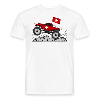 Monstertruck Schweiz Flagge - Männer T-Shirt - Weiß - Vorne - AI Model Male 178 dark (178cm)
