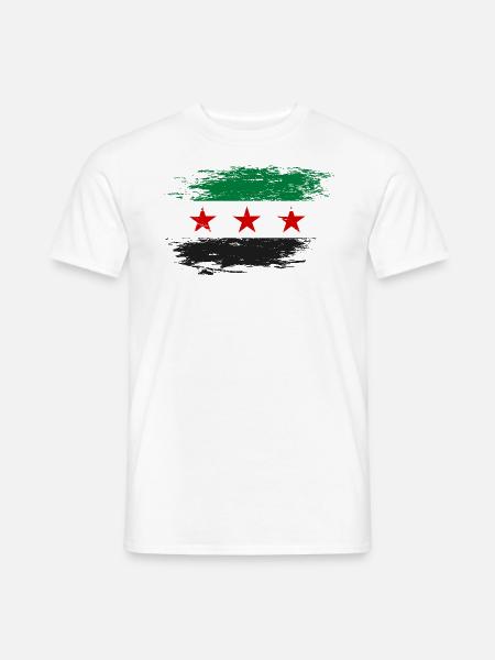 Drapeau syrien utilisé - T-shirt homme - blanc