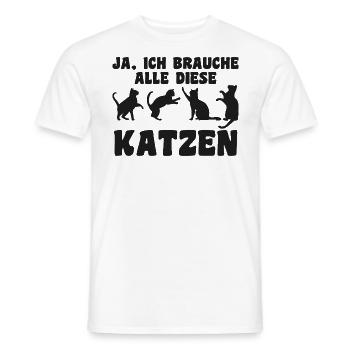 Cat Animal Cats Gift - Men's T-Shirt - white - Front - AI Model Male 178 dark (178cm)