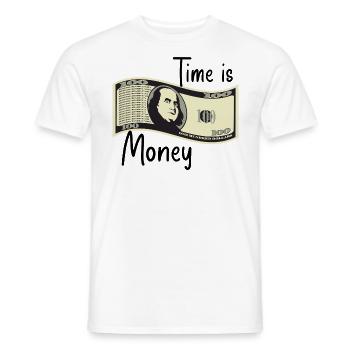 Zeit ist Geld - Männer T-Shirt - Weiß - Vorne - AI Model Male 178 dark (178cm)