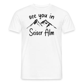 Seiser Alm Snowboarden Wandern und Ski fahren - Männer T-Shirt - Weiß - Vorne - AI Model Male 178 dark (178cm)